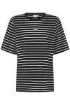 Gestuz - T-shirt - SamurillyGZ Striped Tee - Black white stripe