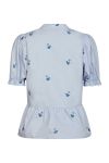 Neo Noir - Bluse - Savy Embroidery Blouse - Light Blue