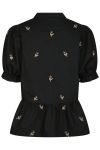 Neo Noir - Bluse - Savy Flower Emb Blouse - Black