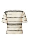 Sisters Point - Bluse - Elasa-SS - Cream/Black
