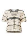 Sisters Point - Bluse - Elasa-SS - Cream/Black