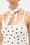Mads Nørgaard - Tørklæde - Soft Cotton Self Dot Scarf - Dot Aop/Black (Levering midt april)