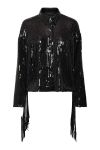 Something New - Jakke - SN Mia Fringe Short Sequin Jacket - Wst Black