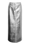 Something New - Nederdel - SN Aria MW Croc Ankle Skirt - Prt Silver Colour