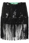 Something New - Nederdel - SN Mia HW Fringe Mini Sequin Skirt - Wst Black