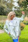 Something New - Jakke - SN Aria Croc Oversize Jacket - Silver Colour