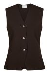 Neo Noir - Top - Sway Smooth Knit Waistcoat - Dark brown