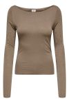 JDY - Bluse - Suma Woolblend L/S Boatneck Top - Fossil