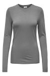 JDY - Bluse - Suma Woolblend L/S Oneck Top Jrs - Light Grey Melange