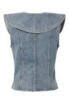 Y.A.S - Top - Teresa Denim Waistcoat - Light Blue Denim (Levering midt maj)