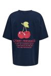JDY - T-Shirt - Tinnna S/S Print T-Shirt - Navy Blazer Cherry Print/Navy Blazer