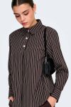 JDY - Soho L/S Striped Shirt - Chocolate Torte - Lilac Black
