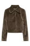 JDY - Jakke - Macy Life Faux Fur Jakke - Teak