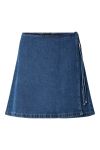 Pieces - Nederdel - Fibbo Hw Wrap Denim Skirt - Medium Blue Denim