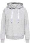 JDY - Sweat - Vida L/S Velvet Hoodie Top - Light Grey Melange