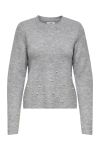 JDY - Strik - Pearl L/S O-Neck Pearl Pullover - Light Grey Melange