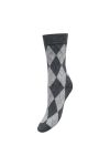 JDY - Strømper - Glima Argyle Socks - Dark Grey Melange LGM Argyle + Night Sky Stripe