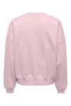 JDY - Bluse - Mesa Life L/S O-NK Sweat - Chalk Pink - Windsor Wine+ Earth R