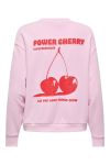 JDY - Nanna Life L/S Text Sweat - Pink Lady Cherry Back