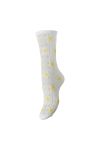 Pieces - Strømper - Bella Pointelle Socks Bundle - Cloud Dancer/Daisy Flower
