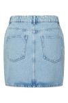 Pieces - Nederdel - Noel Denim Short Skirt - Light Blue Denim / Rhine Stones