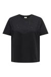 JDY - T-shirt - Cif S/S Broderie Anglaise Top - Black