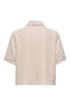 JDY - Skjorte - Power S/S Short Shirt- Oxford Tan CLoud Dancer