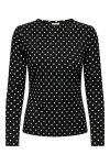 JDY - Bowie Life L/S High Neck Top - Black Dots