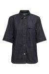 JDY - Skjorte - Sansa Ss Oversize Shirt - Dark Blue Denim