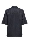 JDY - Skjorte - Sansa Ss Oversize Shirt - Dark Blue Denim