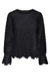 Y.A.S - Bluse - Perla Ls Lace Top - Black