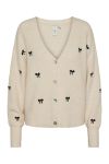 Y.A.S - Cardigan - YAS Bow LS Embroided Knit Cardigan S. - Birch