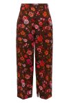 Y.A.S - Bukser - YAS Julima Printed HW Ankle Pant - Seal Brown Julima Print