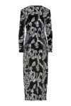 Y.A.S - Kjole - Florana Ls Long Dress - Black Silver sequins
