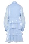 Y.A.S - Kjole - YAS Eloise LS Shiny Dress - D2D Vista Blue
