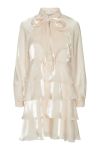 Y.A.S - Kjole - Yaseloise Ls Shiny Dress - D2D Pearled Ivory