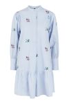 Y.A.S - Kjole - YAS Juvela LS Embroidery Dress S. - Kentucky Blue