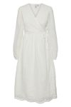 Y.A.S - Kjole - YAS Luma LS Long Wrap Dress - Star White