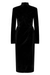 Y.A.S - Kjole - YAS Novella High Neck LS Midi Dress - Black