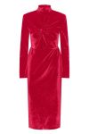 Y.A.S - Kjole - YAS Novella High Neck LS Midi Dress - Tango Red