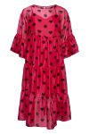 Y.A.S - Kjole - YAS Polkalove 3/4 Midi Dress - Show Fuchsia Purple