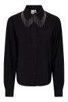 Y.A.S - Skjorte - YAS Frima Fringe LS Shirt S. - Black