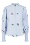 Y.A.S - Skjorte - YAS Juvela LS Embroidery Shirt S. - Kentucky Blue