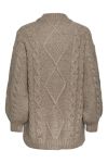 Y.A.S - Strik - Yas Oella Ls Cable Long Knit Pullover S. - Fungi