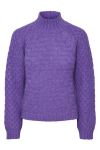 Y.A.S - Strik - YAS Rosafia LS High Neck Knit Pullover - Dahlia Purple