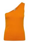 Y.A.S - Top - Milla One Shoulder Knit Top S. - Flame Orange
