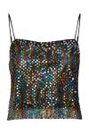 Y.A.S - Top - YAS Noelle Sequin Crop Strap Top Fest - Black/Sequin