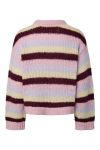 Pieces - Strik - Dorthea LS Chunky Knit - Roseate Spoonbill, Winetasting/French Vanilla/Pastel Lilac (Levering midt juli)