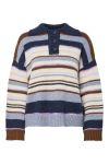 Pieces - Strik - Rye LS Polo Knit - Downtown Brown Multi color