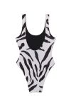 Gestuz - Badedragt - GZzaiba Swimsuit Graphic - Black White Animal (Levering slut april)
